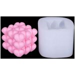 Moule � bougie en forme de cube et de c?ur � bulles en silicone - moule � bougie, moule � chocolat - ...