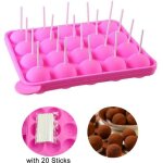 Moule  cake pops silicone, 20 formes rondes, idal pour ftes et ptisseries