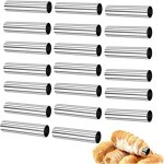 Moule � cannoli, 20 pi�ces cannoli moules cannoli tube en acier inoxydable antiadh�sif moules cr�me p�tissi�re ...