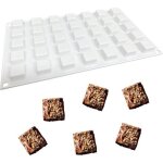 Moule � chocolat carr� en silicone 35 trous - pour chocolats, gla�ons, bonbons, d�coration de g�teaux ...