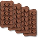 Moule � chocolat en forme d'�toile de 15 cavit�s, ensemble de moule en silicone de qualit� alimentaire ...