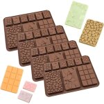 Moule � chocolat en silicone, lot de 4 moules en silicone avec rev�tement antiadh�sif, id�al pour la ...