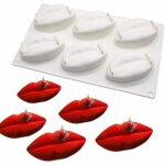 Moule  gteau en mousse - forme de lvre  6 trous fei yu