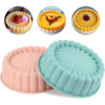 Moule � gateau en silicone rond 7. 28 pouces, antiadh�sif r�utilisable moules � g�teau cannel�, moule ...