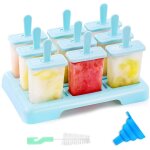 Moule glace maison 9 cavit�s jaune sans bpa + brosse + entonnoir silicone