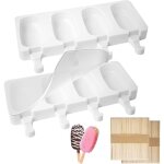 Moule  glace silicone , 8 compartiments , 100 btonnets , 2 couvercles , sans bpa (grand format)