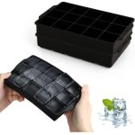 Moule � gla�ons 2 pi�ces , 15 compartiments silicone , cubes 3, 5 cm pour cocktails , whisky , fruits ...