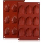 Moule madeleine silicone 9 cavit�s - 2 plaques antiadh�sives pour muffins, chocolat et desserts maison ...