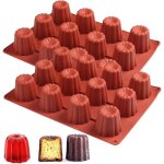 Moule � mini cannellonis en silicone (2 pi�ces), 12 cavit�s, antiadh�sif, pour chocolat, gel�e, pudding, ...