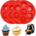 Moule muffin air fryer, 3 pi�ces moule a muffin silicone antiadh�sif, 7 trous moule silicone muffin, ...