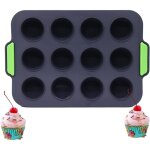 Moule  muffins en silicone - revtement antiadhsif - avec poigne - pour cupcakes, brownies, gteaux, ...