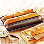 Moule  pain franais, moule  pain franais antiadhsif, acier au carbone, moule  pain franais perfor ...
