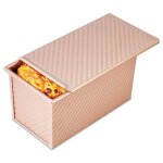 Moule � pain grill� pour 1000 g de p�te, avec couvercle (rectangle dor� ondul�)