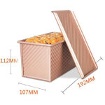 Moule � pain grill� pour 1000 g de p�te, avec couvercle (rectangle dor� ondul�)
