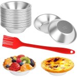 Moule pasteis de nata, lot de 20 moules � tartelettes en aluminium - avec pinceau en silicone - r�utilisables ...