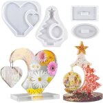 Moule resine epoxy, 2 pcs moules en r�sine �poxy, cadre photo en silicone pour r�sine, forme de c?ur ...