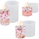 Moule resine epoxy, 3 pi�ces moule bougie, 3 tailles moule silicone bougie, 3d moules � bougies en silicone ...