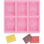 Moules en silicone abeille 3d pour artisanat fait maison - carr�, rose