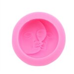 Moule en silicone pour bougie visage lune et soleil, savon fait main