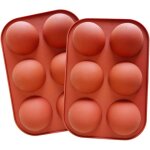 Moule silicone demi - sph�re, 2 paquets silicone moules de cuisson, rond moule pour la fabrication de ...