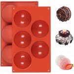 Moule en silicone demi - sphre (2 pices), 5 cavits  8 cm, pour chocolat, gteau, gele, pudding, ...