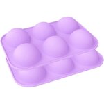 Moule en silicone demi - sphre - 6 grandes cavits, lot de 2 - moule  boules de chocolat pour gteaux, ...