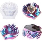 Moule en silicone �poxy 3d � deux mains - pour bougeoir - moules en r�sine �poxy