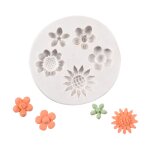 Moules en silicone pour mini - gteaux en forme de fleurs, moules en rsine pour fondant, roses, marguerites, ...
