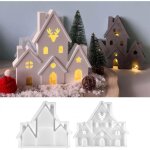 Moules en silicone moules de nol pour la maison, 17, 5 x 16 cm moules en silicone maisons avec motif ...