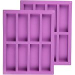 Moule silicone rectangulaire pour barres de c�r�ales - 2 pi�ces mini moule � cake - convient aux biscuits, ...