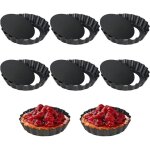 Moule  tartelettes de 10 cm avec fond amovible, revtement antiadhsif, lot de 6 - noir