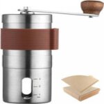 Moulin � caf� manuel avec filtre � caf� 100 pi�ces, moulin � caf� manuel r�glable, adapt� � la maison, ...