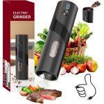Moulin � poivre �lectrique, moulin � poivre noir rechargeable � recharge sup�rieure avec grande capacit� ...