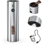 Moulin à poivre électrique rechargeable, moulin à poivre automatique en acier inoxydable avec conteneur ... Moulin à poivre électrique rechargeable, moulin à poivre automatique en acier inoxydable avec conteneur ...
