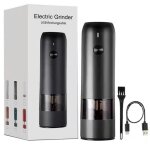 Moulin � poivre �lectrique rechargeable par usb, portable, pour usage domestique, noir