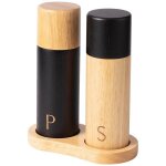 Moulin � poivre et sel en bois avec plateau, 7 pouces manuel salieres et poivrieres (2 pi�ce), grossier ...