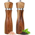 Moulin � sel et � poivre en bois d'acacia (deux pi�ces), ensemble de moulins � sel et � poivre en bois, ...