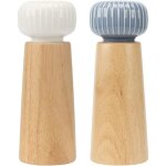 Moulin � sel et poivre en bois avec couvercle en c�ramique et rotor r�glable, pot � �pices manuel