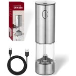 Moulin à sel et à poivre électrique, mécanisme de broyage en céramique en acier inoxydable réglable en ... Moulin à sel et à poivre électrique, mécanisme de broyage en céramique en acier inoxydable réglable en ...