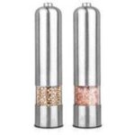 Moulin � sel et poivre �lectrique, � piles, lame de meulage en c�ramique, secoueur automatique en acier ...