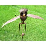 Moulin � vent de hibou d'art de fer, jardin d�coratif d'art en plein air, artisanat d'oscillation de ...