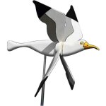 Moulin � vent de jardin en r�sine, mouette blanche avec ailes tournantes girouette animale, spinner � ...