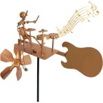 Moulin � vent en m�tal dor� fait � la main, moulin � vent en m�tal, d�coration de jardin avec batteur, ...