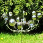 Moulin � vent rotatif de jardin en m�tal avec piquet, sculpture de cour ext�rieure, moulin � vent d�coratif ...