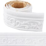 Moulure autocollante blanche 3d mousse flexible 2, 3m x 8cm - bordure d�corative plinthe & contour miroir ...