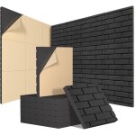 Mousse acoustique, lot de 12 panneaux acoustiques autocollante, mousse isolant phonique de 30, 5�30, ...