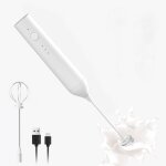 Mousseur � lait rechargeable, mousseur � lait �lectrique � 3 vitesses, avec poign�e et accessoire fouet ...