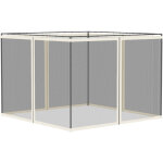 Moustiquaires pour barnum de jardin 3 x 3 m - outsunny - 4 moustiquaires zipp�es crochets d'attaches ...