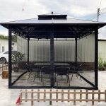 Moustiquaire universelle de rechange pour tonnelle d'extrieur - 4 portes - avec fermeture clair - pour ...