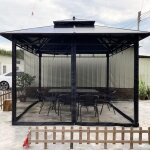Moustiquaire universelle de rechange pour tonnelle d'extérieur - 4 portes - avec fermeture éclair - pour ... Moustiquaire universelle de rechange pour tonnelle d'extérieur - 4 portes - avec fermeture éclair - pour ...